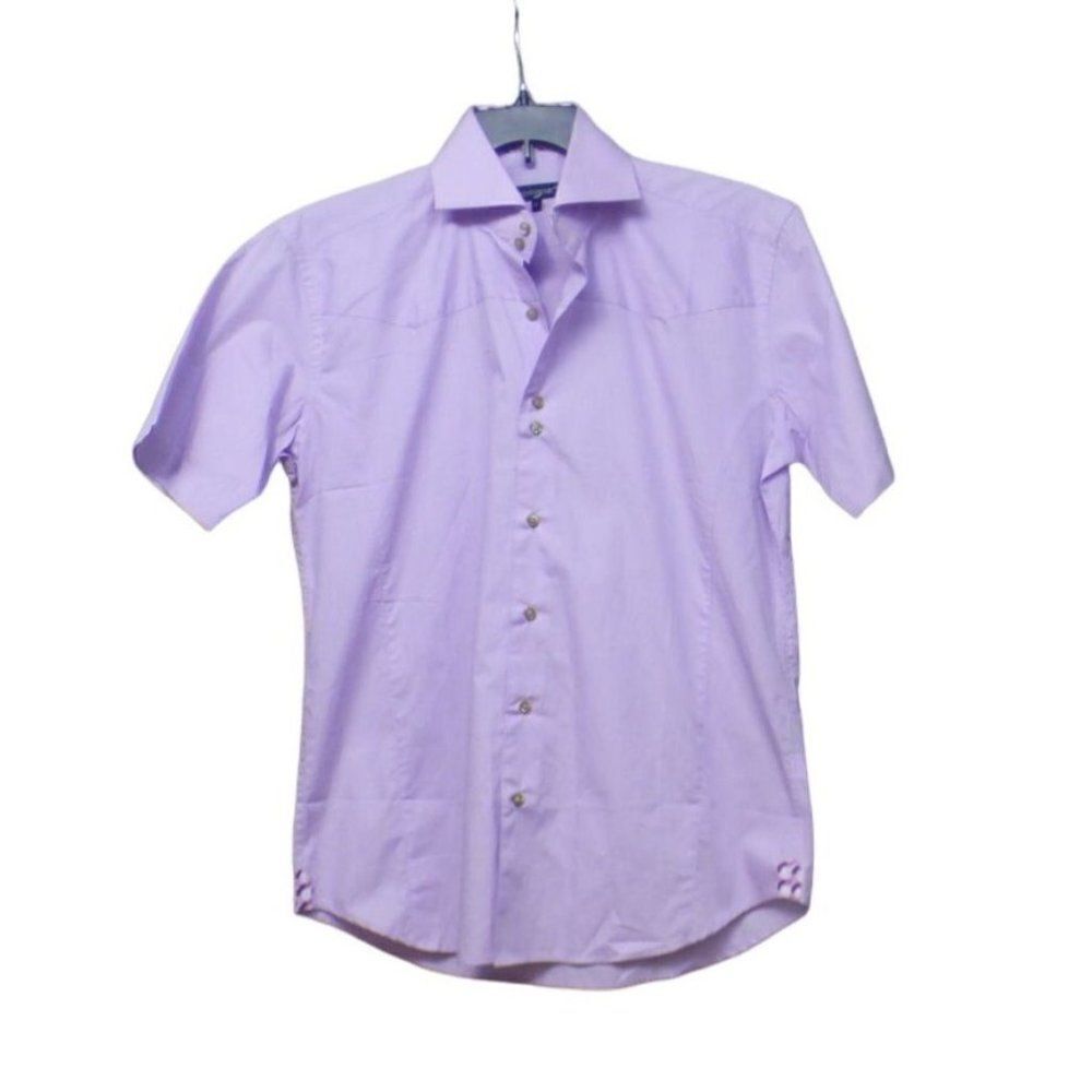 Bogosse Men’s Short Sleeve Shirt, Lilac, Size 4 (L)- defect